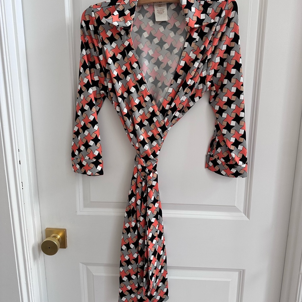 JB by Julie Brown Multicolor Geometric Long Sleeve Dress